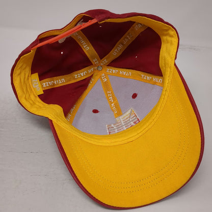 Utah Jazz NBA Snapback Red One Size Sunset State Logo Zions Bank Basketball Hat