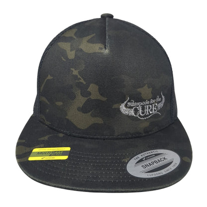 Stampede For The Cure Snapback Trucker Hat Multicolor OS Mesh Back Yupoong