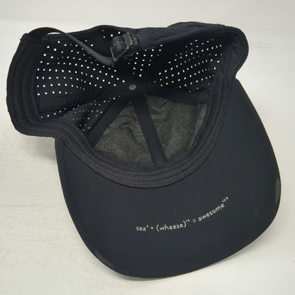 Lululemon Baseball Cap Black One Size Perforated SeaWheeze Reflective Runner Hat