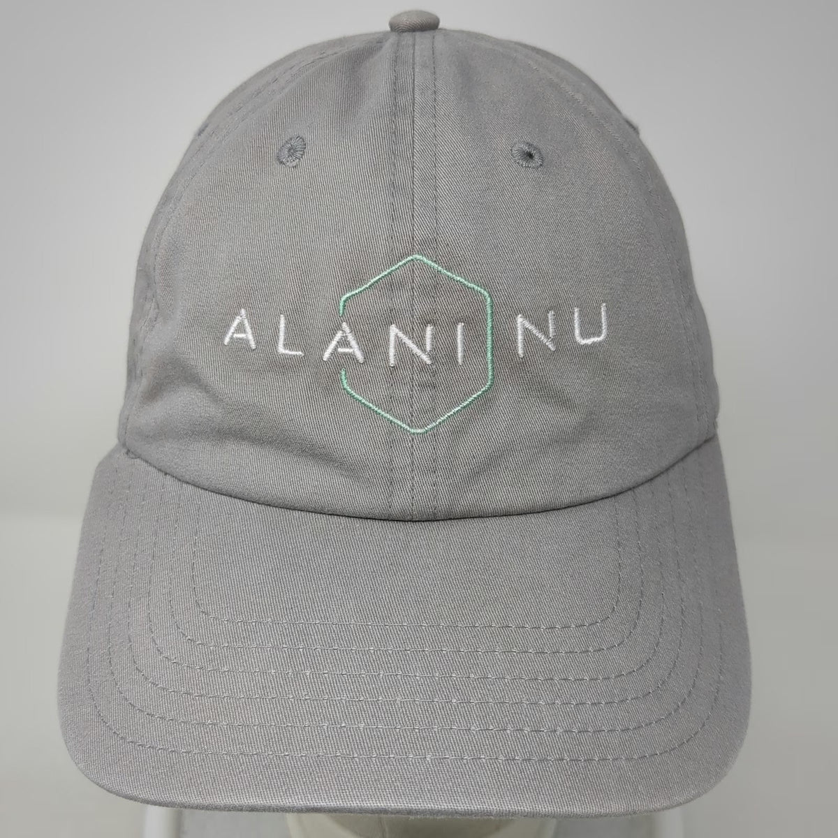 Otto Baseball Cap Gray One Size Alani Nu Logo Cotton Slideback Buckle Curved Hat