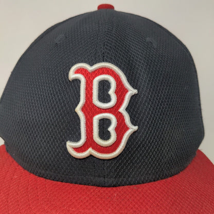 New Era Men's Fitted Hat Blue Size 7 3/8 Embroidered Boston Red Sox Logo