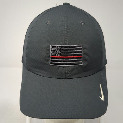 Nike Baseball Cap Gray One Size Thin Red Line American Flag Strapback Golf Hat