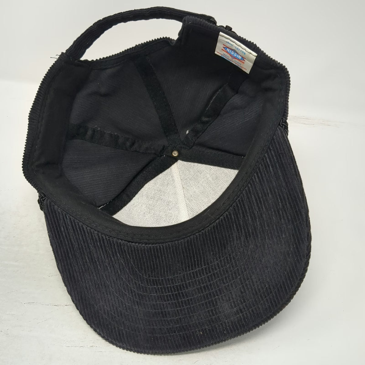 Nissin 5 Panel Black Hat One Size Corduroy Rope Brim Chevrolet Edmark Bowtie