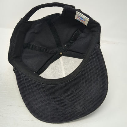 Nissin 5 Panel Black Hat One Size Corduroy Rope Brim Chevrolet Edmark Bowtie