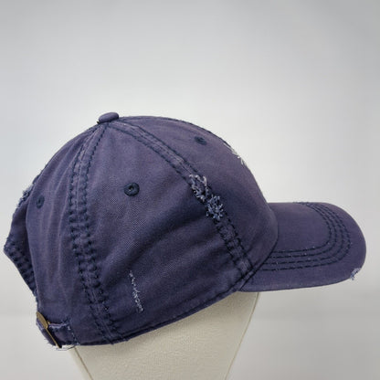 Life Is Good Slideback Hat Blue One Size Embroidered Solid 6 Panel