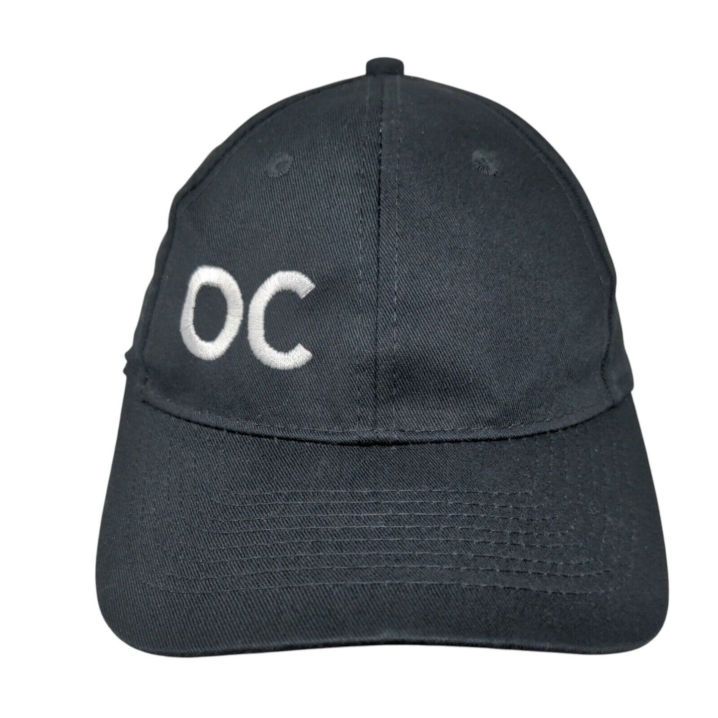 OC Strapback Hat Black One Size Adjustable Embroidered 6 Panel Port & Company