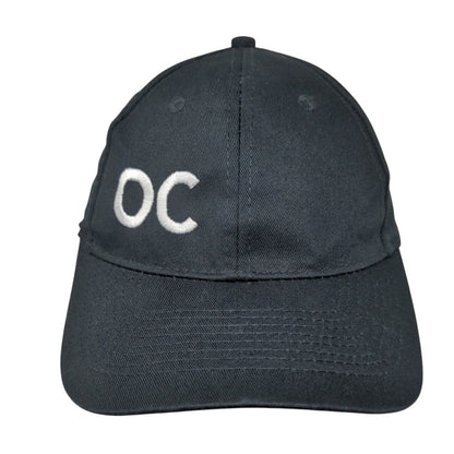 OC Strapback Hat Black One Size Adjustable Embroidered 6 Panel Port & Company