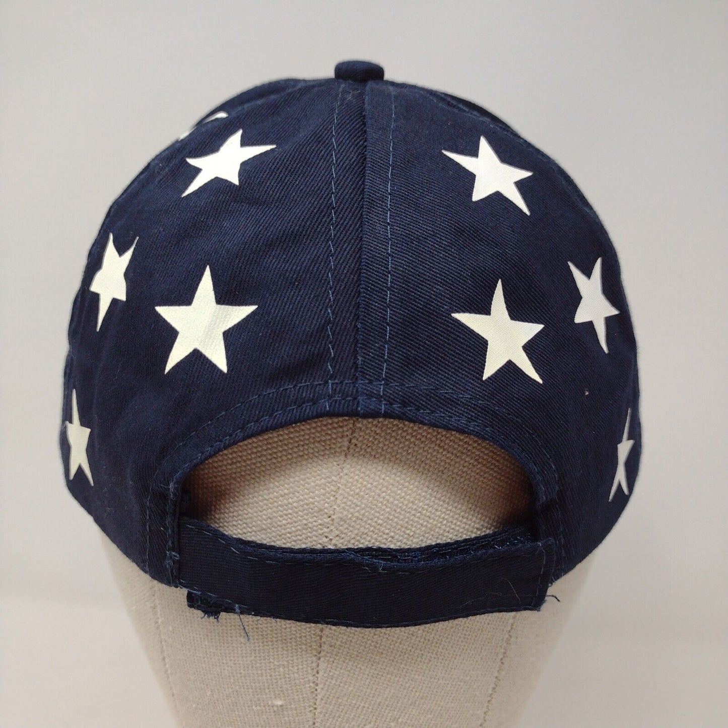 USA Flag Strapback Hat Multicolor OSFA Adjustable Embroidered Patriotic Cotton