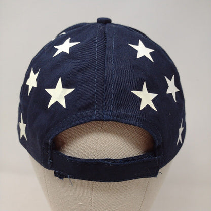 USA Flag Strapback Hat Multicolor OSFA Adjustable Embroidered Patriotic Cotton