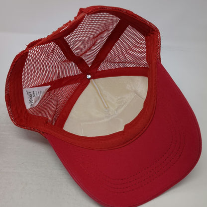 Spirit Trucker Hat Red One Size Dick's Morning Wood Service Joke Patch Mesh Back