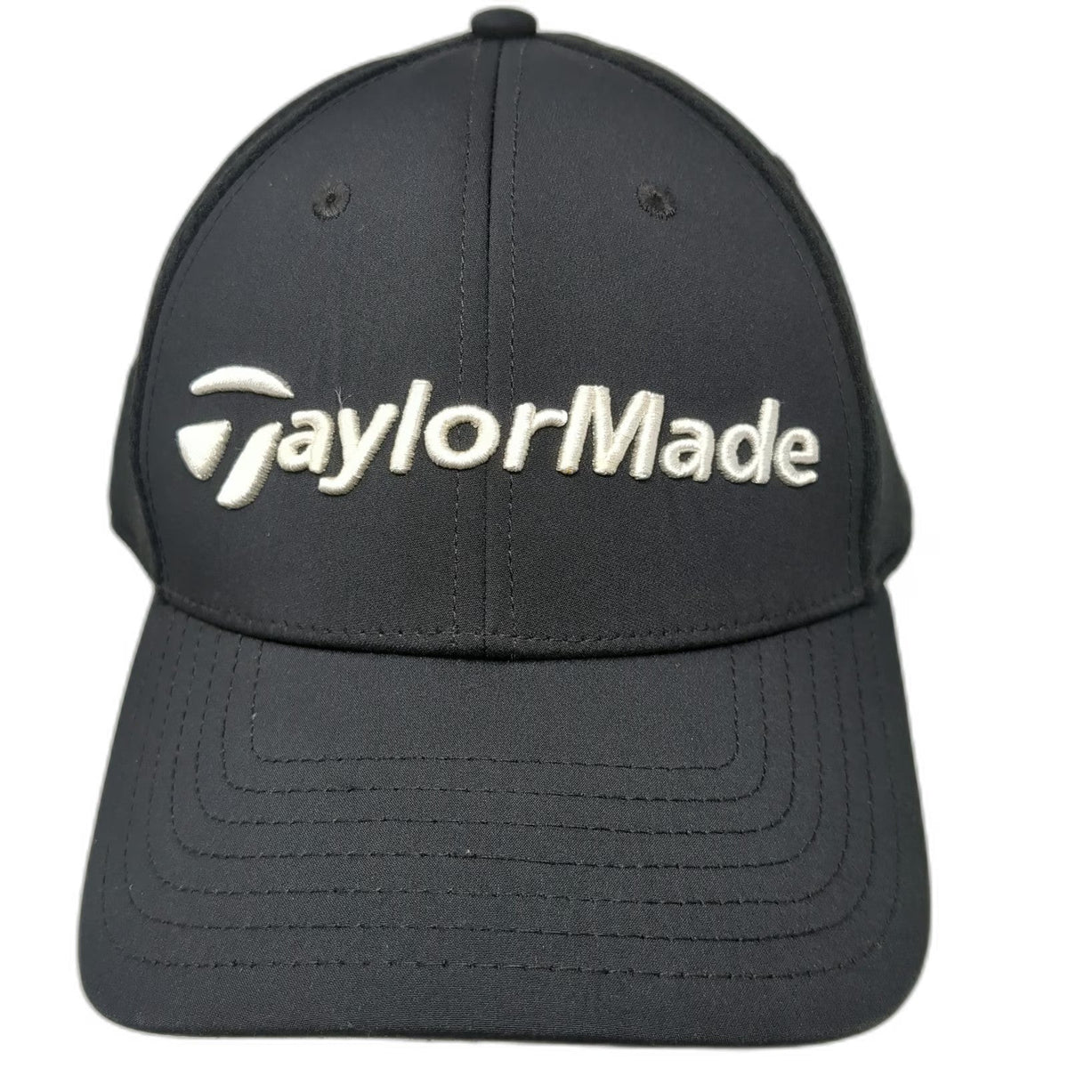 TaylorMade Baseball Cap Black XL Mesh Stretch Fit A-Flex Embroidered Golf Hat
