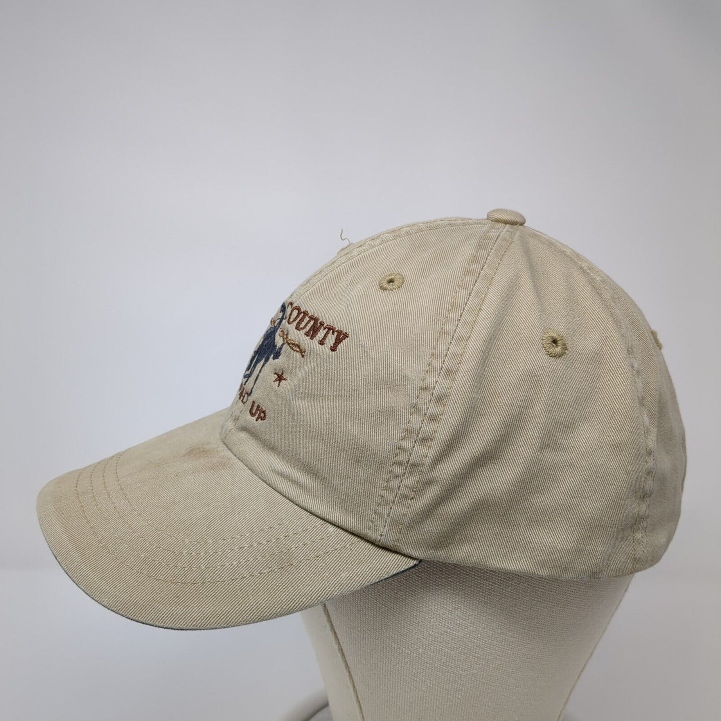 Lake County Round Up Strapback Hat Tan OS Adjustable Embroidered Port Authority
