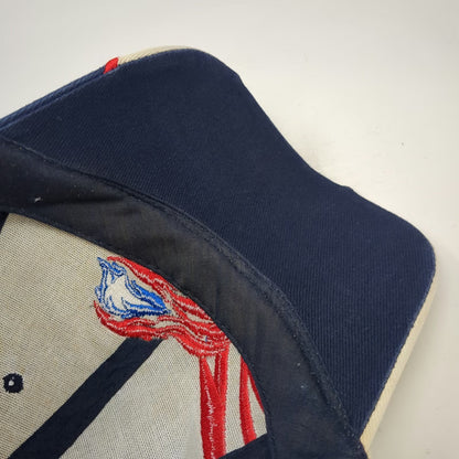 Blue Beige Red Baseball Cap One Size Puerto Rico Flag Embroidery Strapback Hat