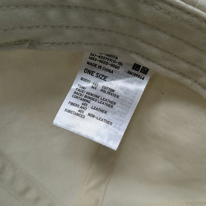 Uniqlo Baseball Cap Beige One Size Slideback Hat 6 Panel Plain Adjustable