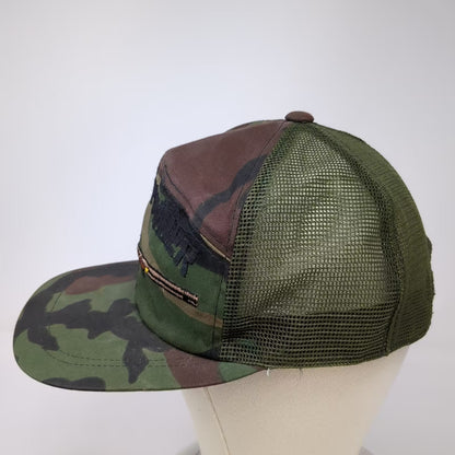 Green Camouflage Black Powder Rifle Trucker Hat OS Adjustable Snapback Vintage