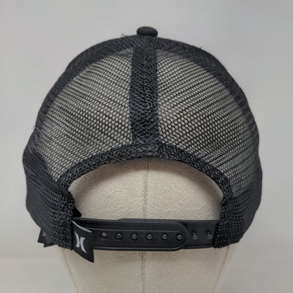 Hurley Snapback Trucker Hat Black One Size Adjustable Embroidered Mesh Back