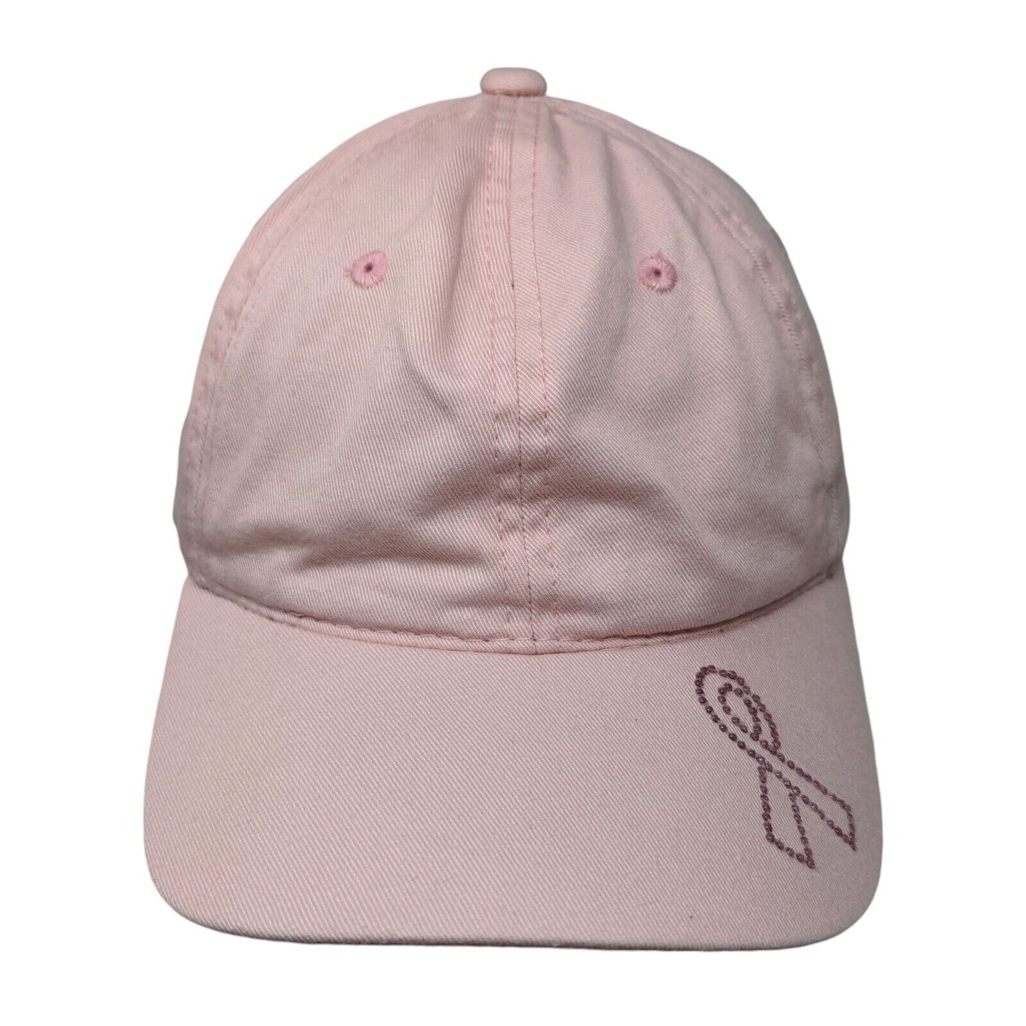 Cancer Awareness Bling Slideback Hat Pink OSFM Adjustable 6 Panel Outdoor Cap