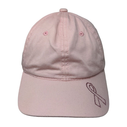 Cancer Awareness Bling Slideback Hat Pink OSFM Adjustable 6 Panel Outdoor Cap