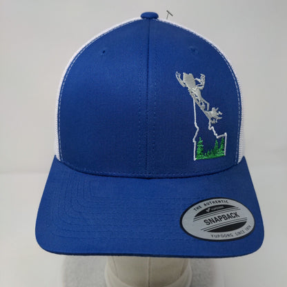 Idaho Snapback Mesh Back Trucker Hat Blue OSFA The Classics Yupoong