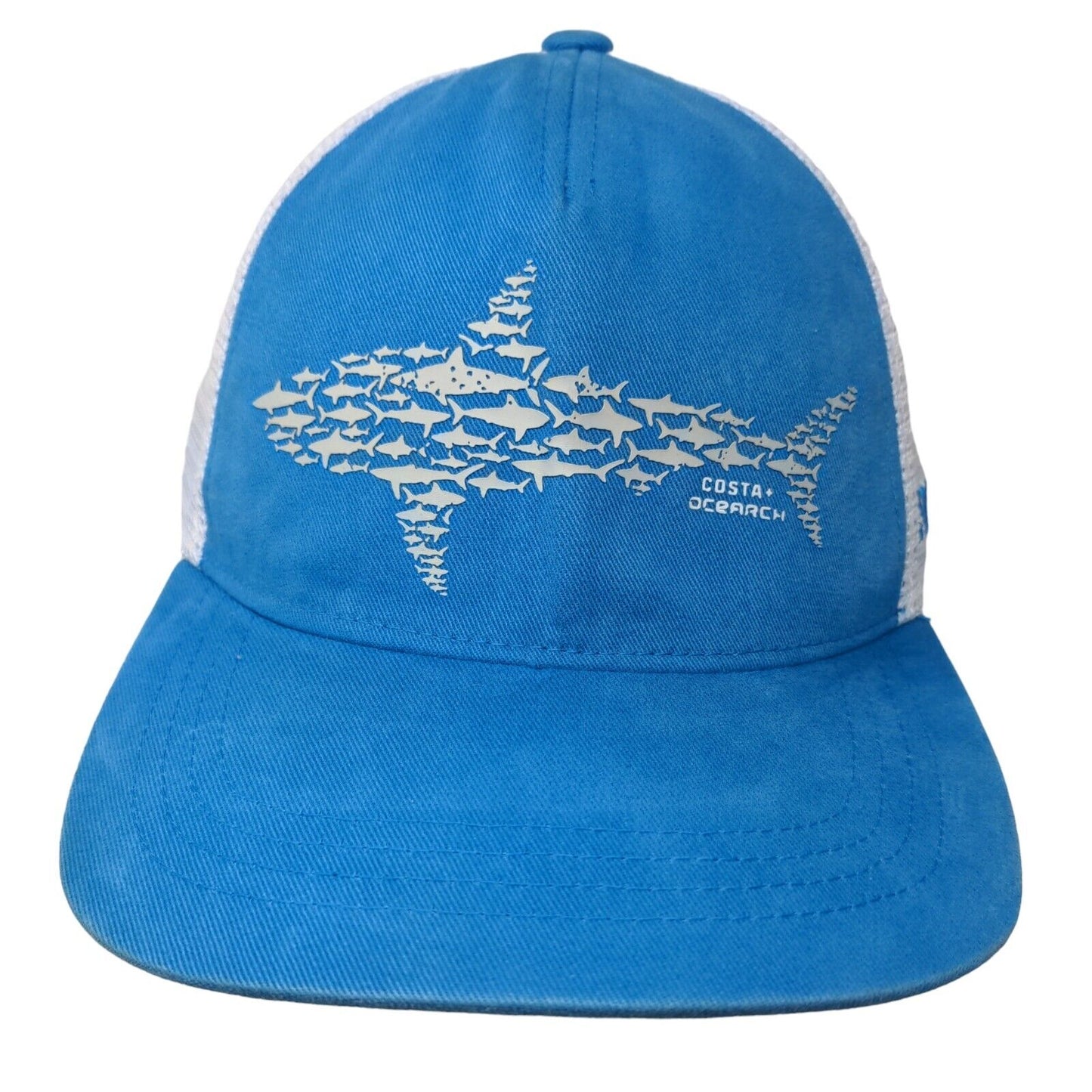 Costa Ocearch Snapback Trucker Hat Blue One Size Adjustable Mesh Back 6 Panel