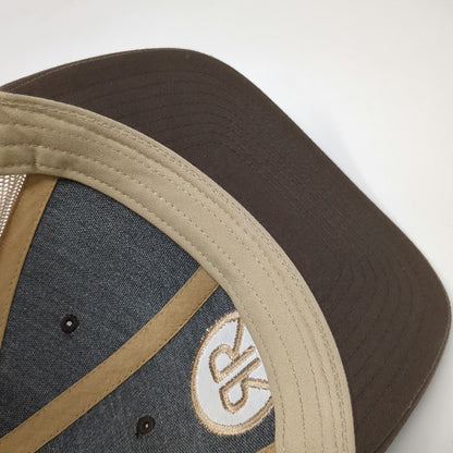 Richardson Trucker Hat Brown L Snapback Double R Ranch Mesh Back Curved Brim