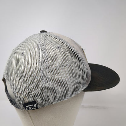 FX Suzuki Patch Gray Trucker Hat One Size Mesh Back Snapback Black Brim Motor