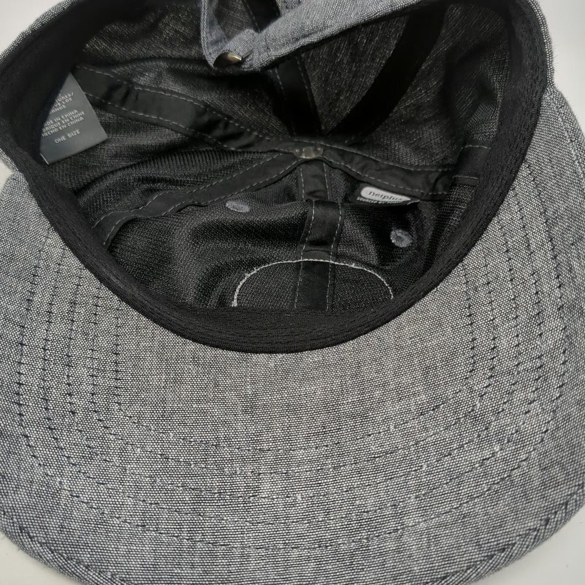 Eddie Bauer Gray Baseball Cap One Size Slideback Outdoor Patch Linen Blend Hat
