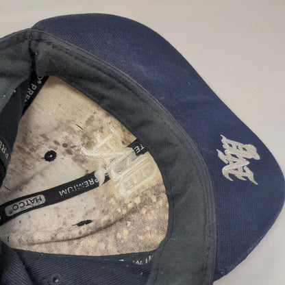 NY Fitted Hat Blue XL 7 3/4-8 Embroidered Premium Original Flat Hatco