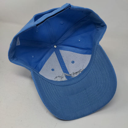 Elevate Strapback Hat Blue OSFA Adjustable Embroidered Vented Holes 6 Panel