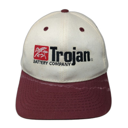 Toppers Snapback White Red One Size Trojan Battery Company Green Underbrim Hat