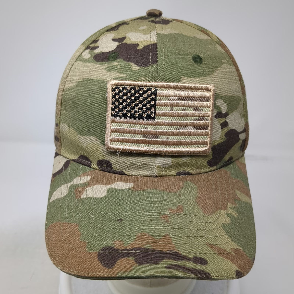 7.62 Design US Flag Camo Baseball Cap Green One Size Cotton Loop Patch Hat