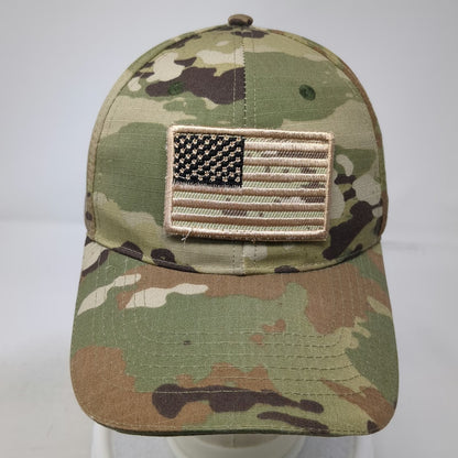 7.62 Design US Flag Camo Baseball Cap Green One Size Cotton Loop Patch Hat