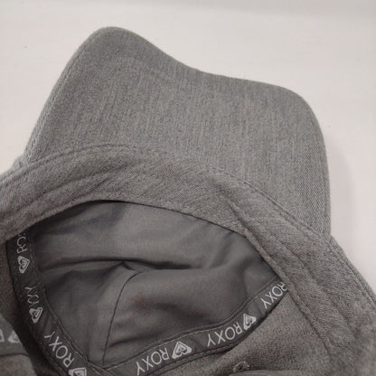 Roxy Strapback Hat Gray OSFA Adjustable Embroidered Solid Vent Holes