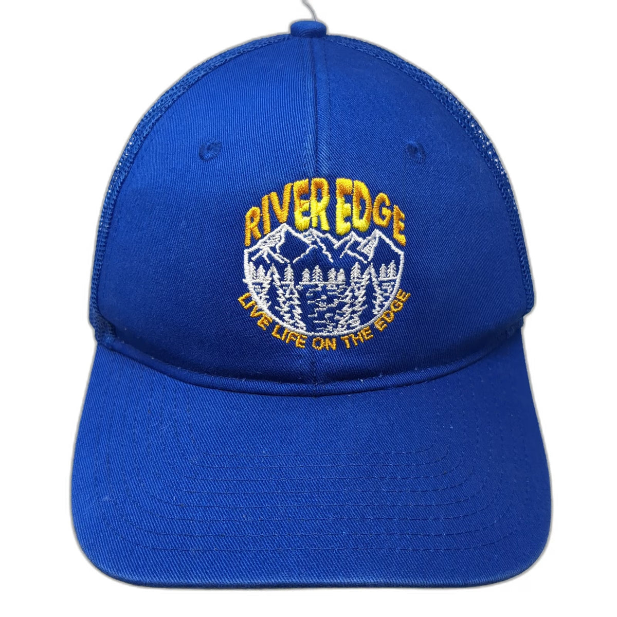 Port Authority Trucker Hat Blue One Size Snapback Mesh River Edge Mountains Logo