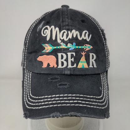 Mama Bear Strapback Hat Gray One Size Embroidered KB ETHOS Vintage