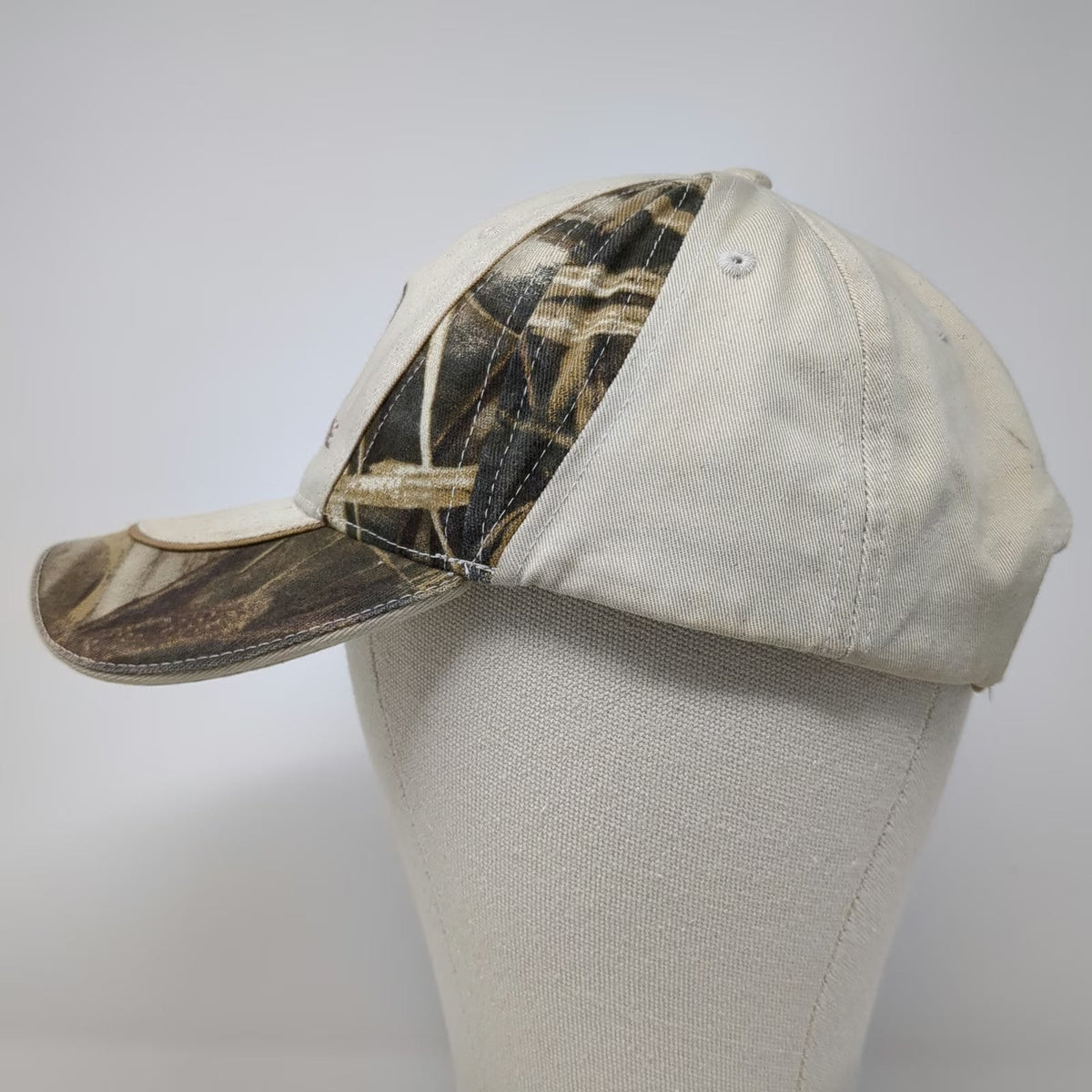 John Deere Baseball Cap Beige Camo One Size Strapback Embroidered Logo Hat