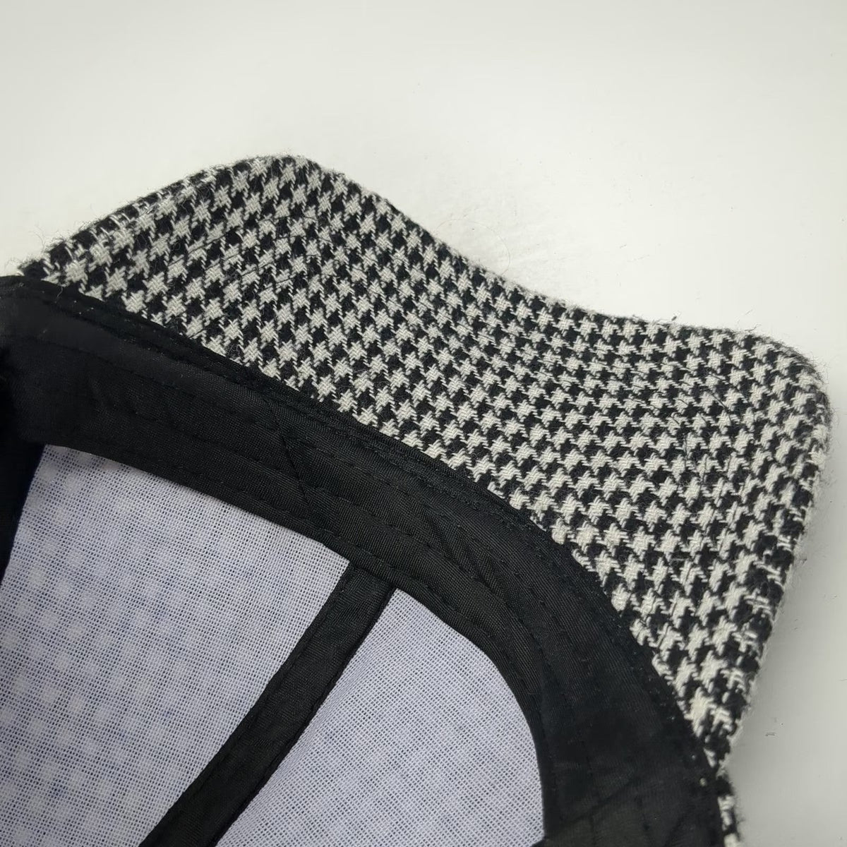 The Hatter Company Baseball Cap Black White One Size Houndstooth Pattern Hat
