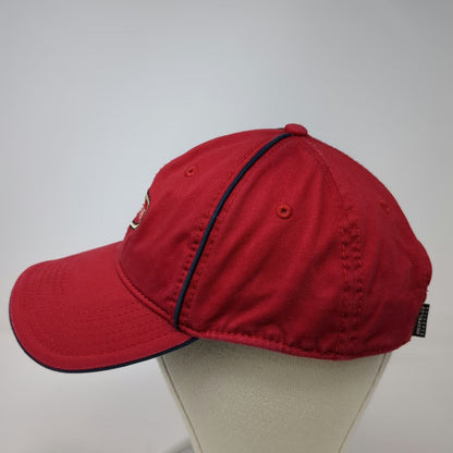 The Merkley Headgear Stratton VT Ski Resort Hat Baseball Cap Red Blue One Size