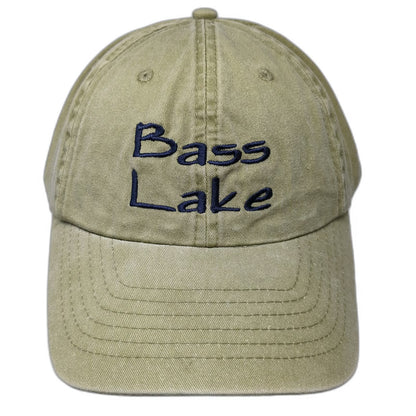 J Hats Baseball Cap Green One Size Bass Lake Embroidery Strapback Twill Hat