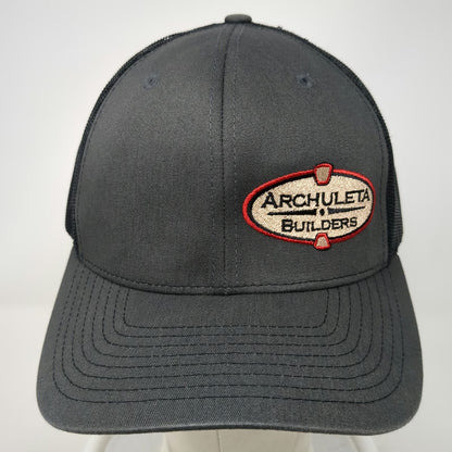 Richardson Trucker Hat Gray One Size Archuleta Builders Patch Mesh Snapback