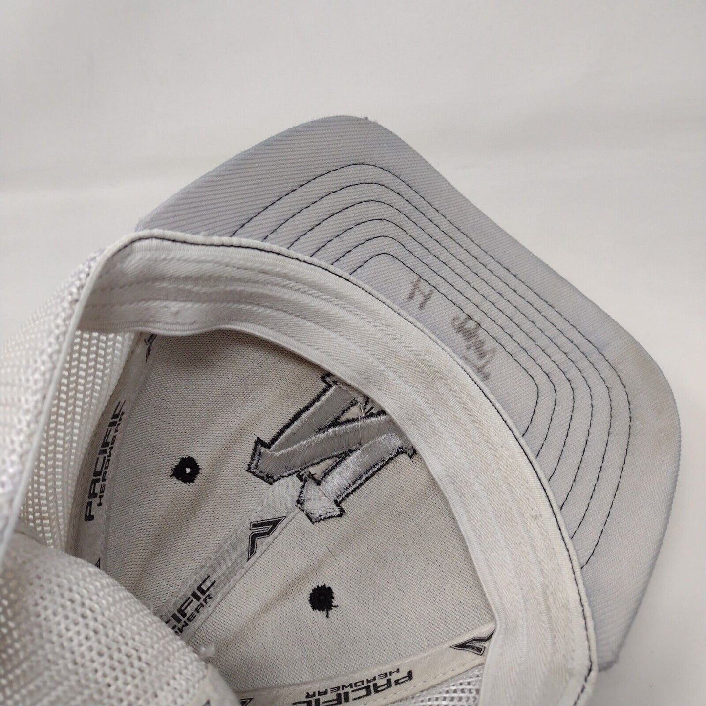 Letter N Youth Fitted Trucker Hat Black 6 3/8- 6 7/8 Mesh Back Pacific Headwear
