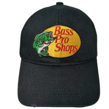 Bass Pro Shops Snapback Black One Size Hat Gone Fishing Bass Fish Patch Logo
