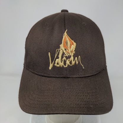 Volcom Fitted Hat Brown S-M Embroidered Flexfit 6 Panel Yupoong