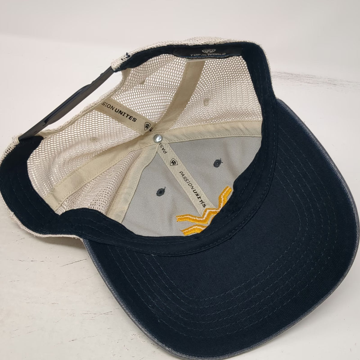Top of the World West Virginia Mountaineers NCAA Trucker Hat Blue One Size Mesh