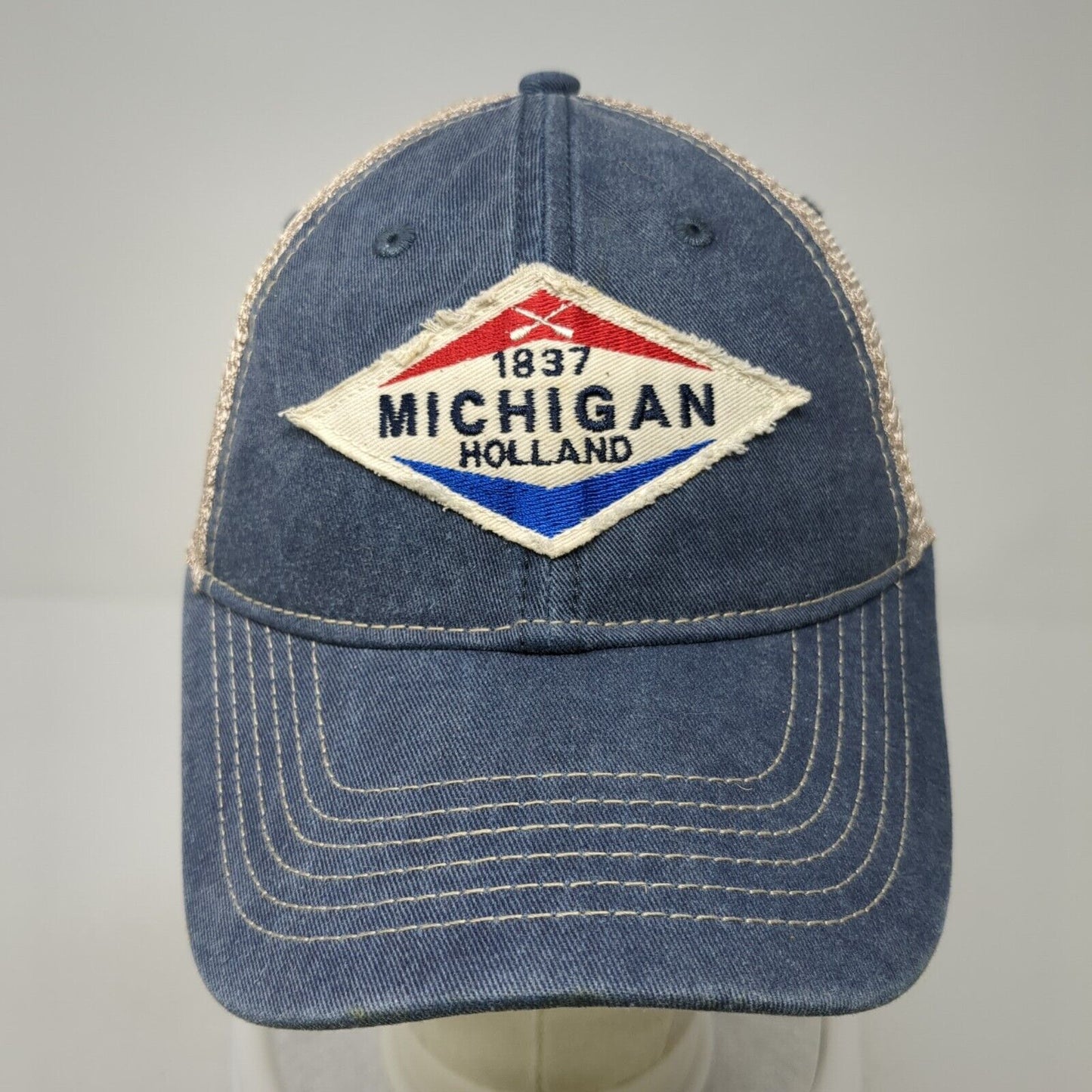 1837 Michigan Holland Snapback Trucker Hat Multi OS Adjustable Mesh Back Blue84