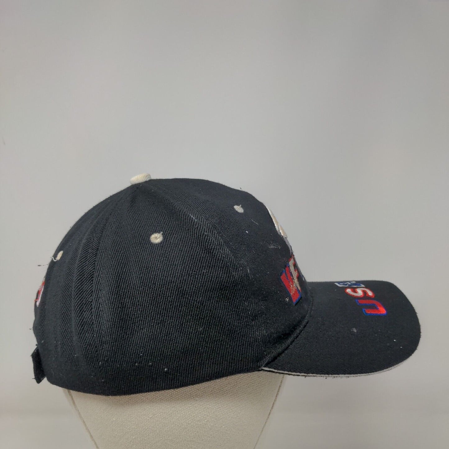 VFW USA Eagle Strapback Hat Black One Size Embroidered Vent Holes