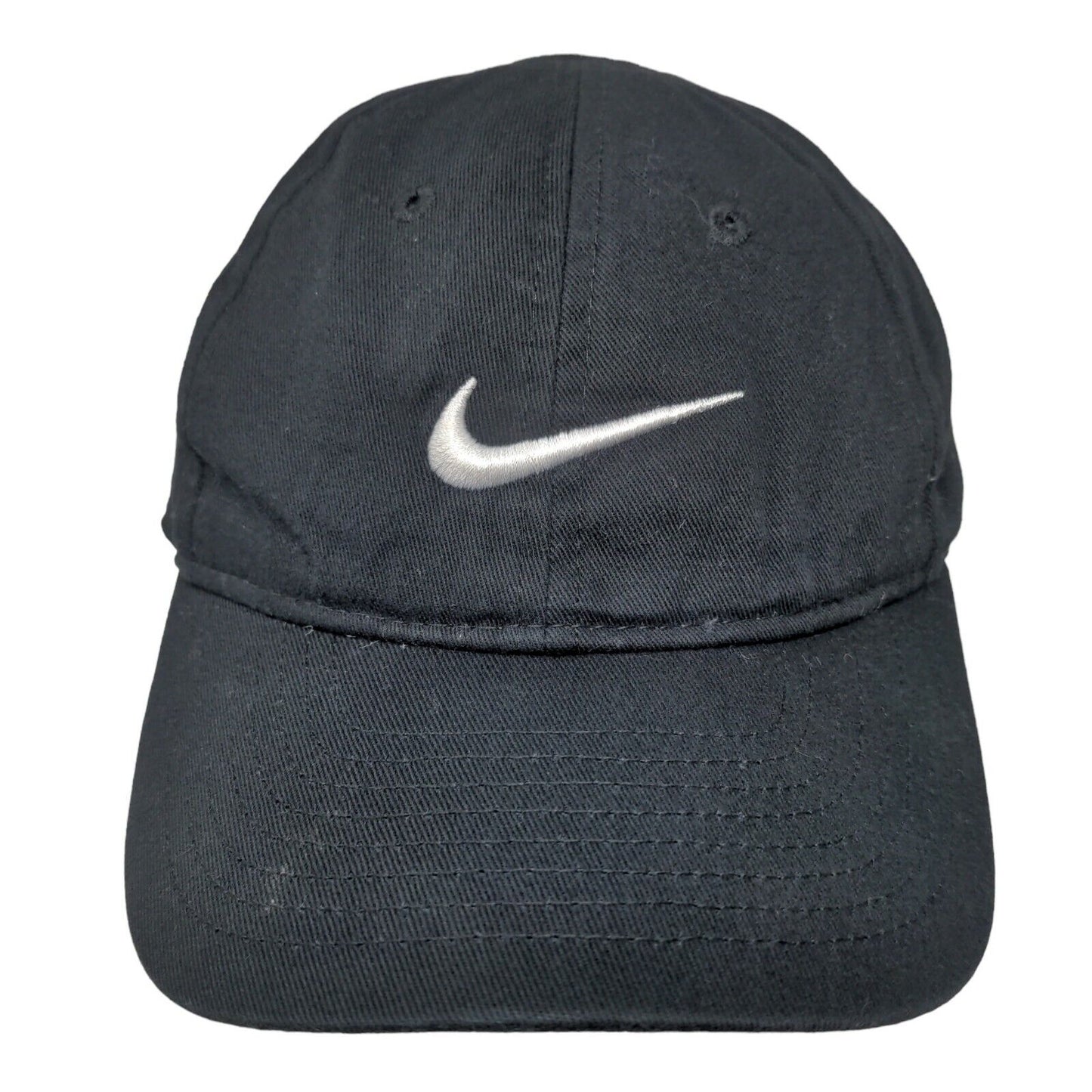 Nike Boy's Strapback Hat Black Size 4-7 Embroidered Swoosh Logo 100% Cotton