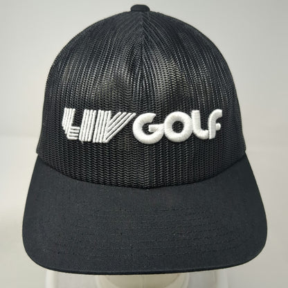 Yupoong LIV Golf Trucker Hat Black One Size Mesh Snapback Structured Logo Cap