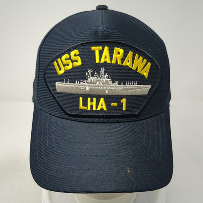 Military Best 5 Panel Blue One Size Hat USS Tarawa LHA-1 Ship Snapback Mesh Back
