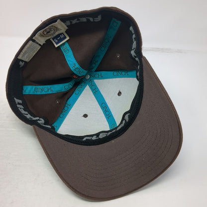 Cinch Baseball Cap Brown Blue M Flexfit Embroidered Western Cowboy Horse Hat